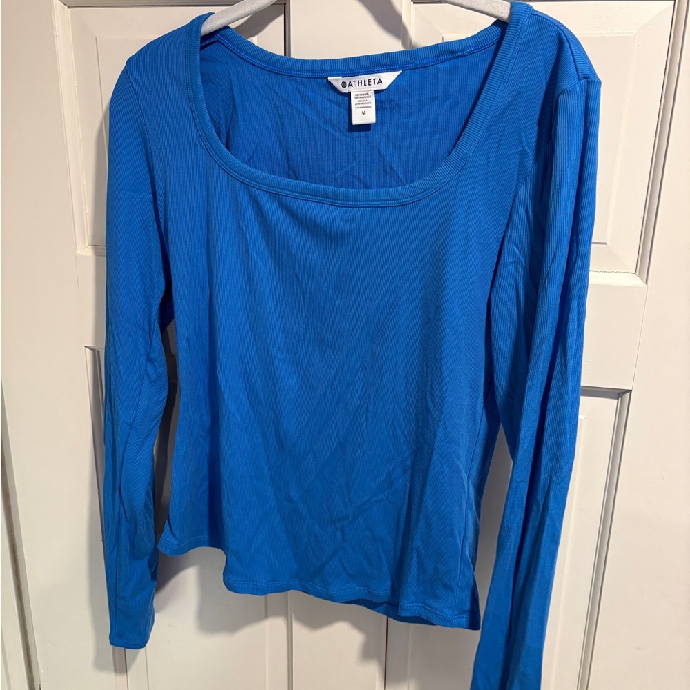 Athleta Vibrant Blue Long Sleeve Tee